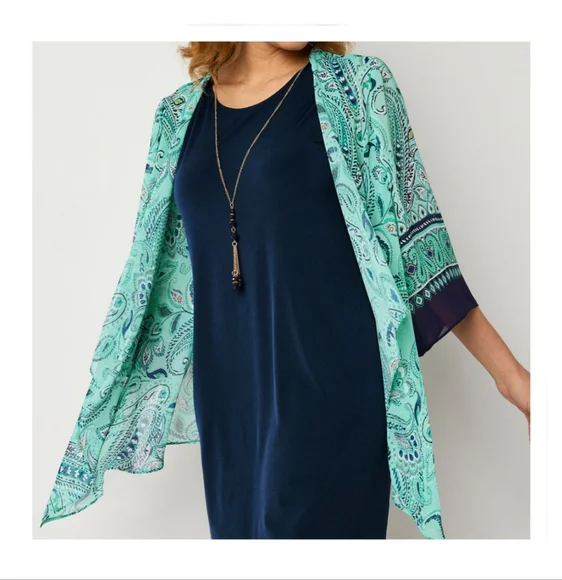 Studio One Faux Jacket Dress with Necklace • Size XL • NWT - Picture 2 of 3